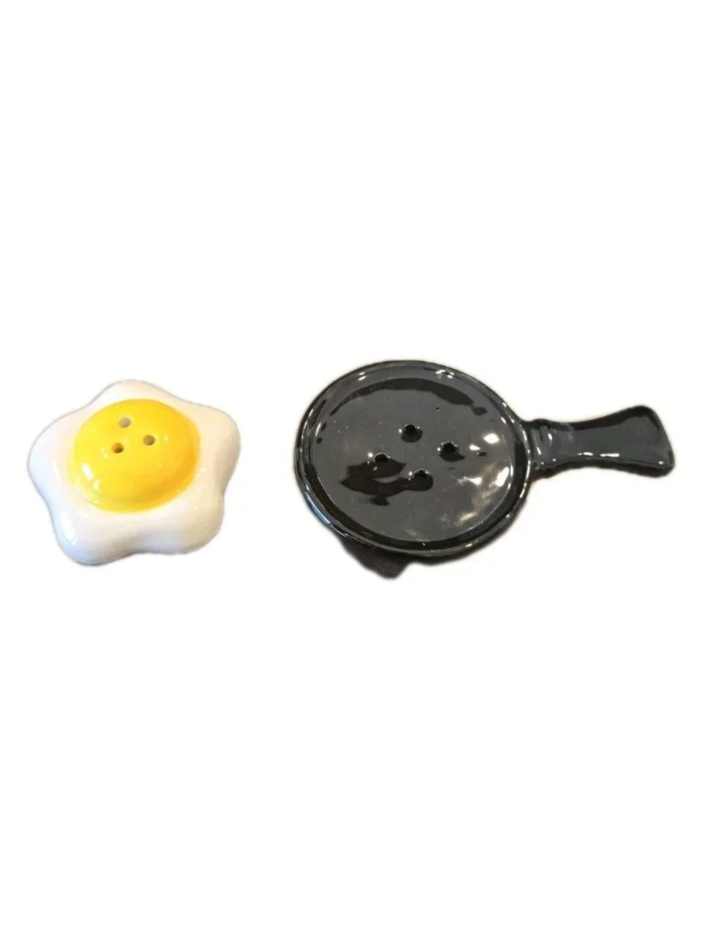 New Breakfast Fried Egg On Skillet Salt & Pepper Shakers BBQ Party Dinning Set